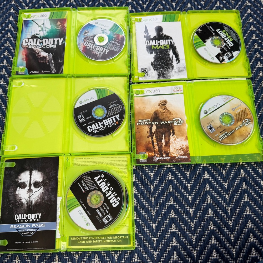 Activision Call of Duty Xbox 360 Game Bundle 5 Games Black Ops MW2 MW3 Ghosts